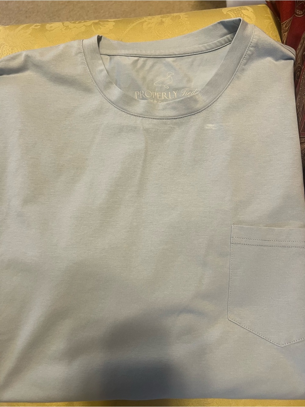 Properly Tied Men's Light Blue Pocket Crew Neck T-Shirt